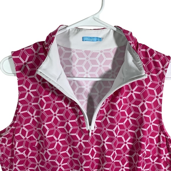 J. McLaughlin Pink White Sleeveless Polo Top - Picture 4 of 11